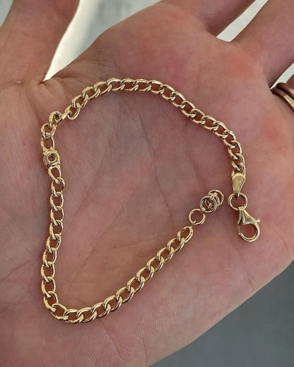 White Round Brilliant Cut Signity Diamond Solitaire Women Bracelet | Curb Chain Bracelet | Single Diamond Bracelet