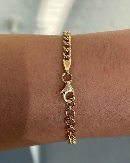 White Round Brilliant Cut Signity Diamond Solitaire Women Bracelet | Curb Chain Bracelet | Single Diamond Bracelet