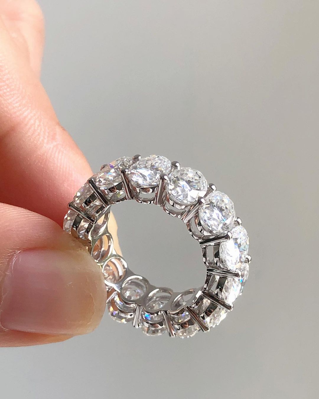 1.8Ct White Oval Cut Full Eternity Prong Band | Birthday Gift For Women | Statement Band | Unique Band