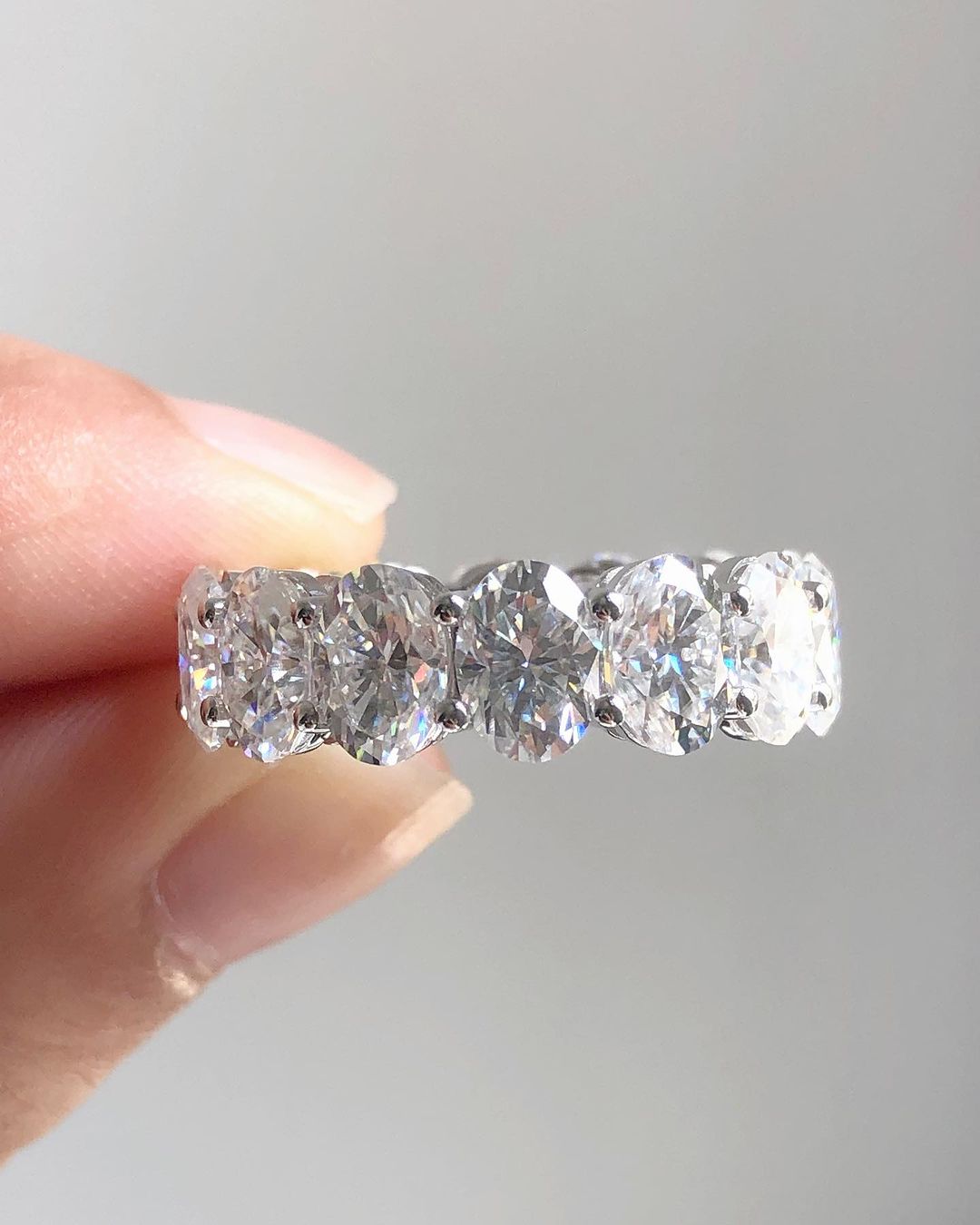 1.8Ct White Oval Cut Full Eternity Prong Band | Birthday Gift For Women | Statement Band | Unique Band