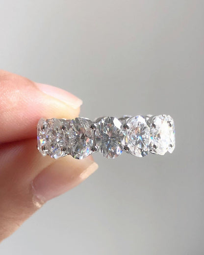 1.8Ct White Oval Cut Full Eternity Prong Band | Birthday Gift For Women | Statement Band | Unique Band