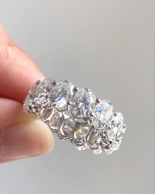 1.8Ct White Oval Cut Full Eternity Prong Band | Birthday Gift For Women | Statement Band | Unique Band
