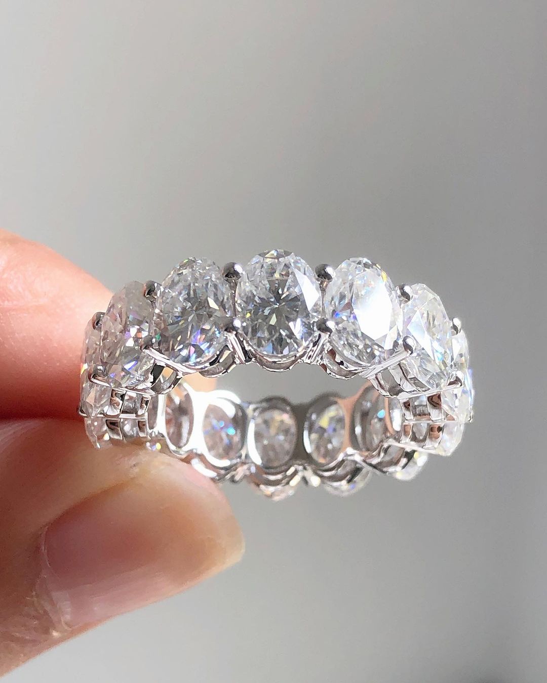 1.8Ct White Oval Cut Full Eternity Prong Band | Birthday Gift For Women | Statement Band | Unique Band