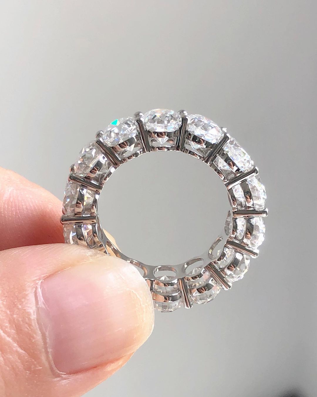 1.8Ct White Oval Cut Full Eternity Prong Band | Birthday Gift For Women | Statement Band | Unique Band