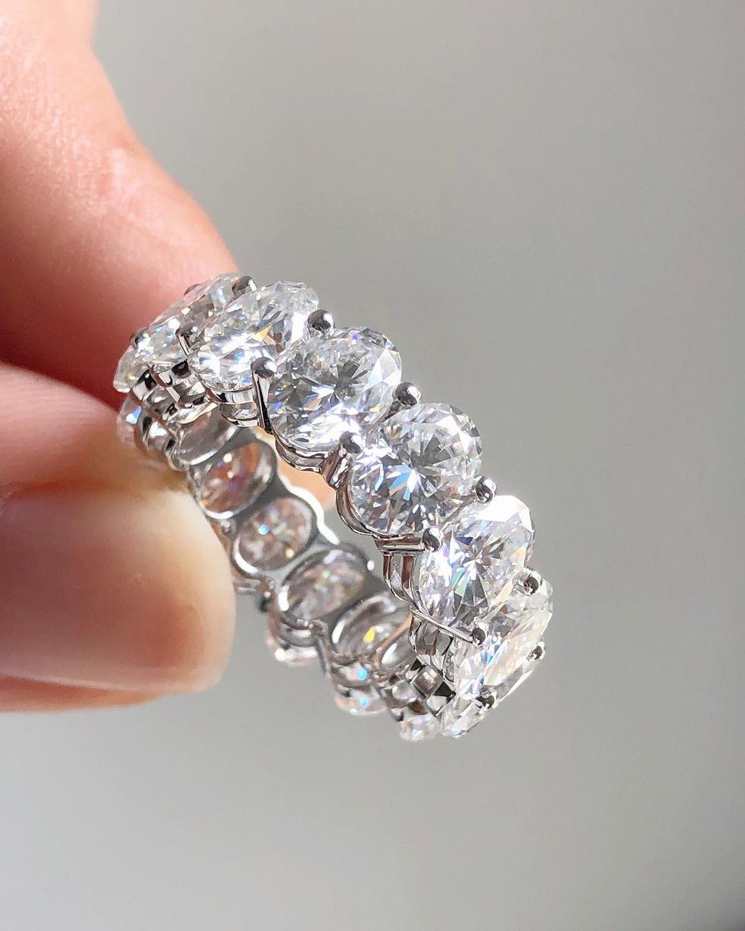 1.8Ct White Oval Cut Full Eternity Prong Band | Birthday Gift For Women | Statement Band | Unique Band
