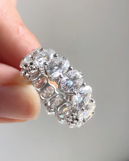 1.8Ct White Oval Cut Full Eternity Prong Band | Birthday Gift For Women | Statement Band | Unique Band