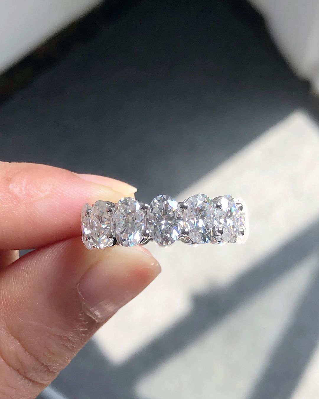 1.8Ct White Oval Cut Full Eternity Prong Band | Birthday Gift For Women | Statement Band | Unique Band