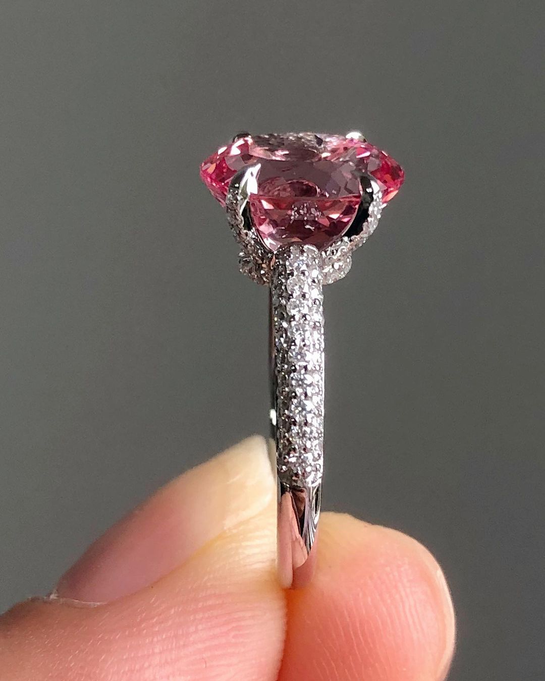 2.88Ct Pink Oval Cut Solitaire Ring | Party Wear Ring For Her | Jewelry Collection For Women