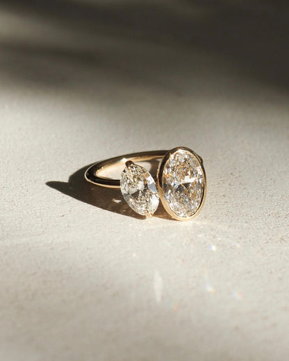 2.5Ct White Oval Cut Two Stone Ring | Engagement Ring For Women | Toi Et Moi Ring | Awesome Ring