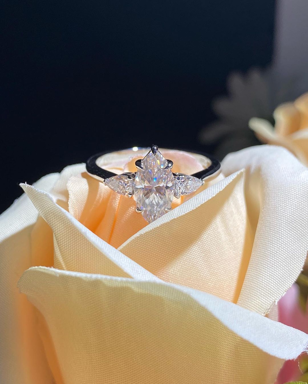 2.4Ct White Marquise Cut Three Stone Ring | Engagement Ring | Promise Ring For Her | Gift For Wife