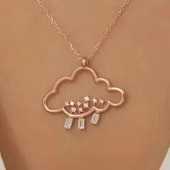 Monsoon Shape 1.70Ct White Round Cut Prong Pendant | Nature Lover Gift Pendant | Celestial Pendant | Modern Style Pendant