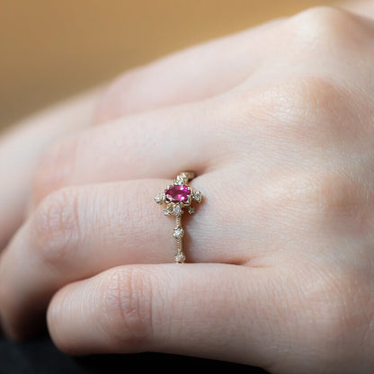 2.6CT Pink Oval Cut Solitaire Ring | Birthstone Bridal Ring | Minimalist Ring | Proposal Ring For Her