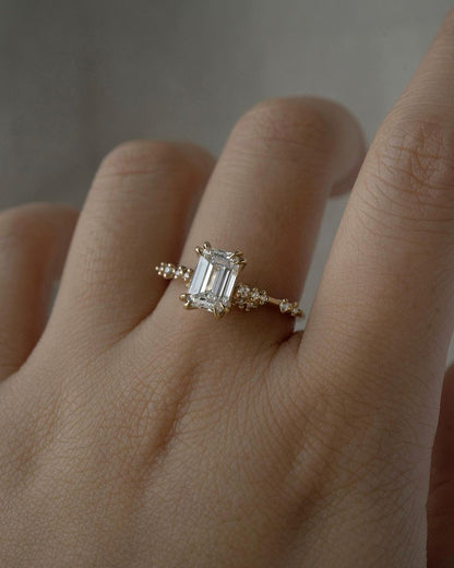 2.4Ct White Emerald Cut Solitaire Ring | Fashionable Ring For Women | Special Occasion Ring | Jewelry Collection