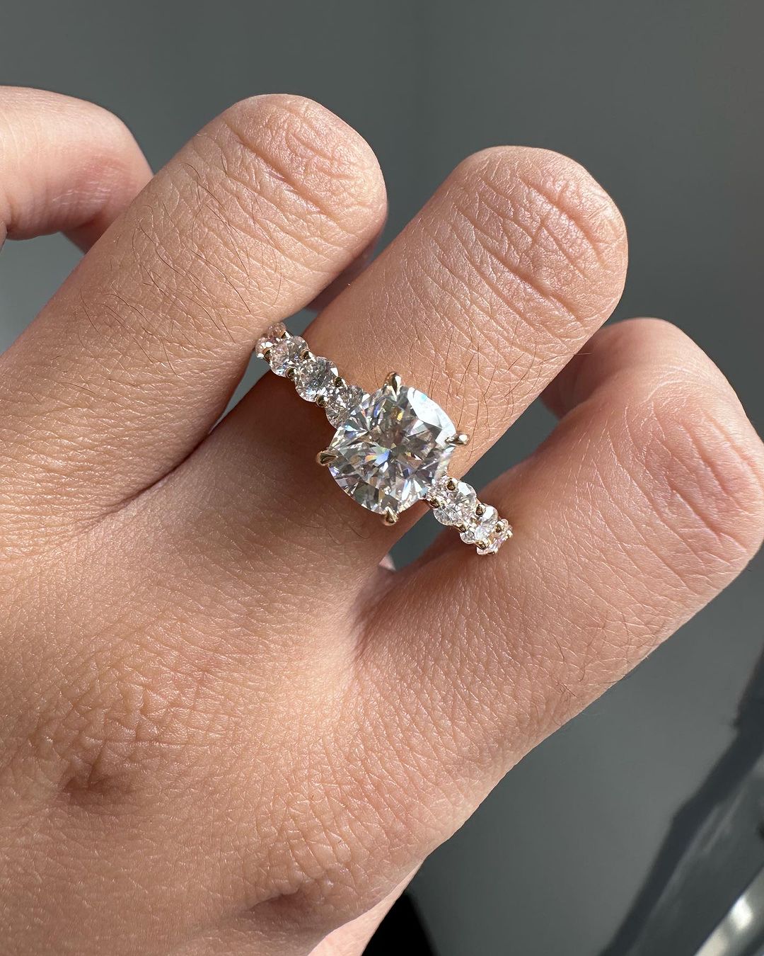 2.6Ct White Cushion Cut Solitaire Ring | Engagement Ring For Fiancee | Proposal Ring | Gift For Her
