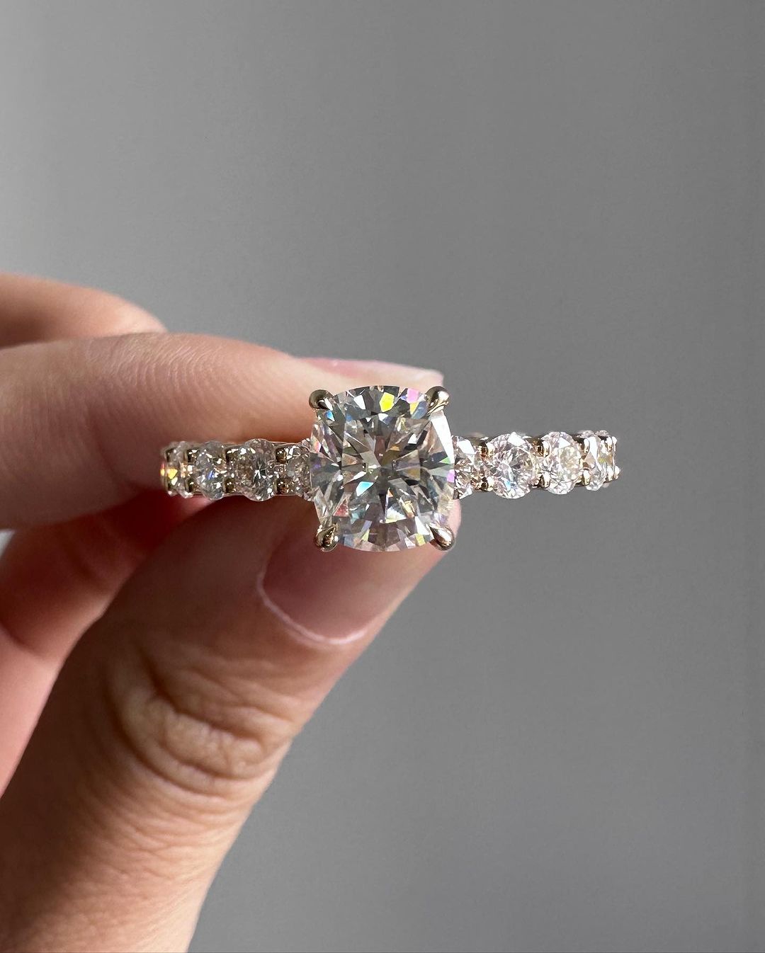 2.6Ct White Cushion Cut Solitaire Ring | Engagement Ring For Fiancee | Proposal Ring | Gift For Her