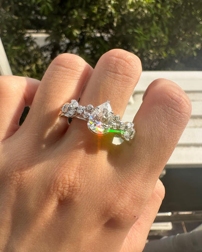2.8Ct White Pear Cut Solitaire Ring | Anniversary Gift Ring | Fashion Jewelry | Proposal Ring