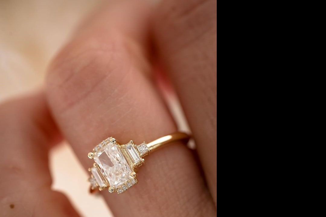 2.5Ct White Radiant Cut Solitaire Ring | Engagement Ring For Fiancee | Ice Crushed Ring | Unique Ring