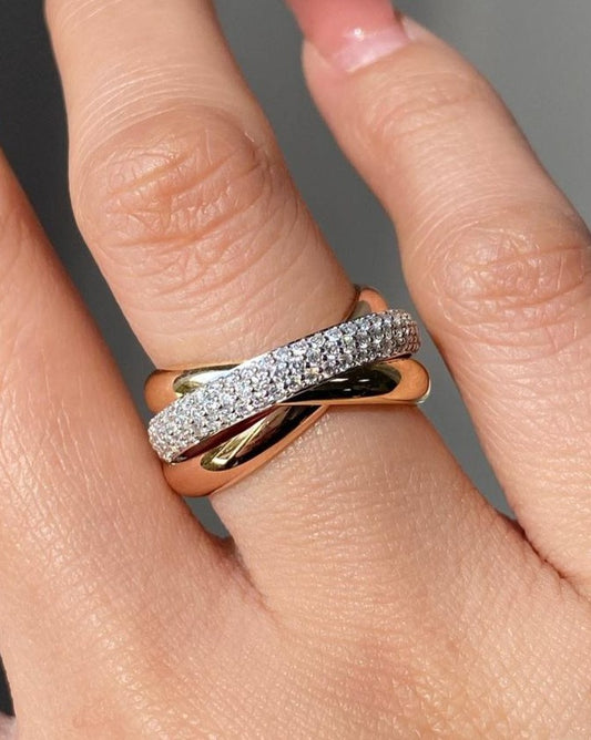 2.50Ct White Round Cut Pave Band Ring | Party Wear Band Ring | Timeless Design | Criss Cross Band Ring