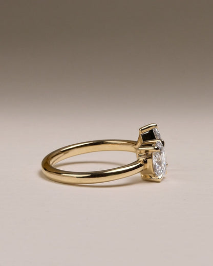 2.2Ct White Oval And Pear Cut Two Stone Ring | Anniversary Gift Ring | Beautiful Ring | Surprise Gift Ring