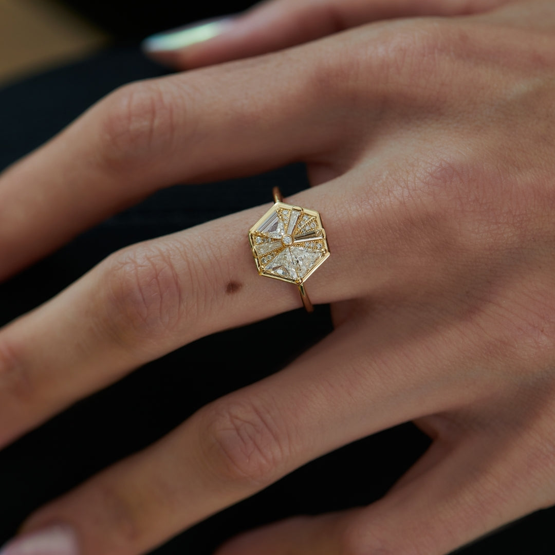 0.80Ct White Round Cut Bezel Ring | Party Wear Ring For Women | Designer Ring | Fashionable Ring