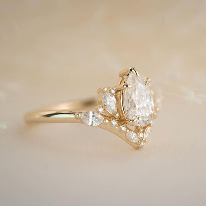 3.1Ct White Pear Cut Solitaire Ring | Engagement Ring For Fiancee | Proposal Ring | Gift For Women
