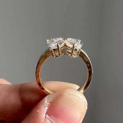 Flower Shape 2.88Ct White Marquise And Pear Cut Prong Ring | Birthday Gift Ring | Jewelry Collection | Thank You Gift Ring