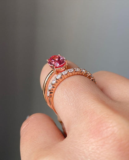 3.20Ct Pink Oval Cut Solitaire Ring | Surprise Gift Ring For Her | Special Occasion Ring