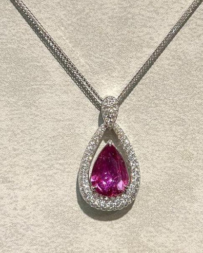 2.88Ct Pink Pear Cut Solitaire Pendant | Anniversary Gift Pendant For Her | Bridal Collection | Beautiful And Charming Pendant For Women