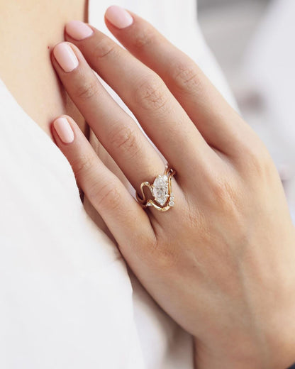 2.5Ct White Marquise Cut Solitaire Ring Set | Engagement Ring Set | Special Occasion Ring Set | Promise Ring Set
