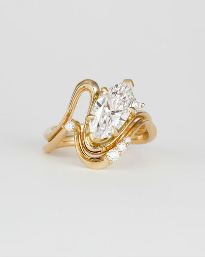 2.5Ct White Marquise Cut Solitaire Ring Set | Engagement Ring Set | Special Occasion Ring Set | Promise Ring Set