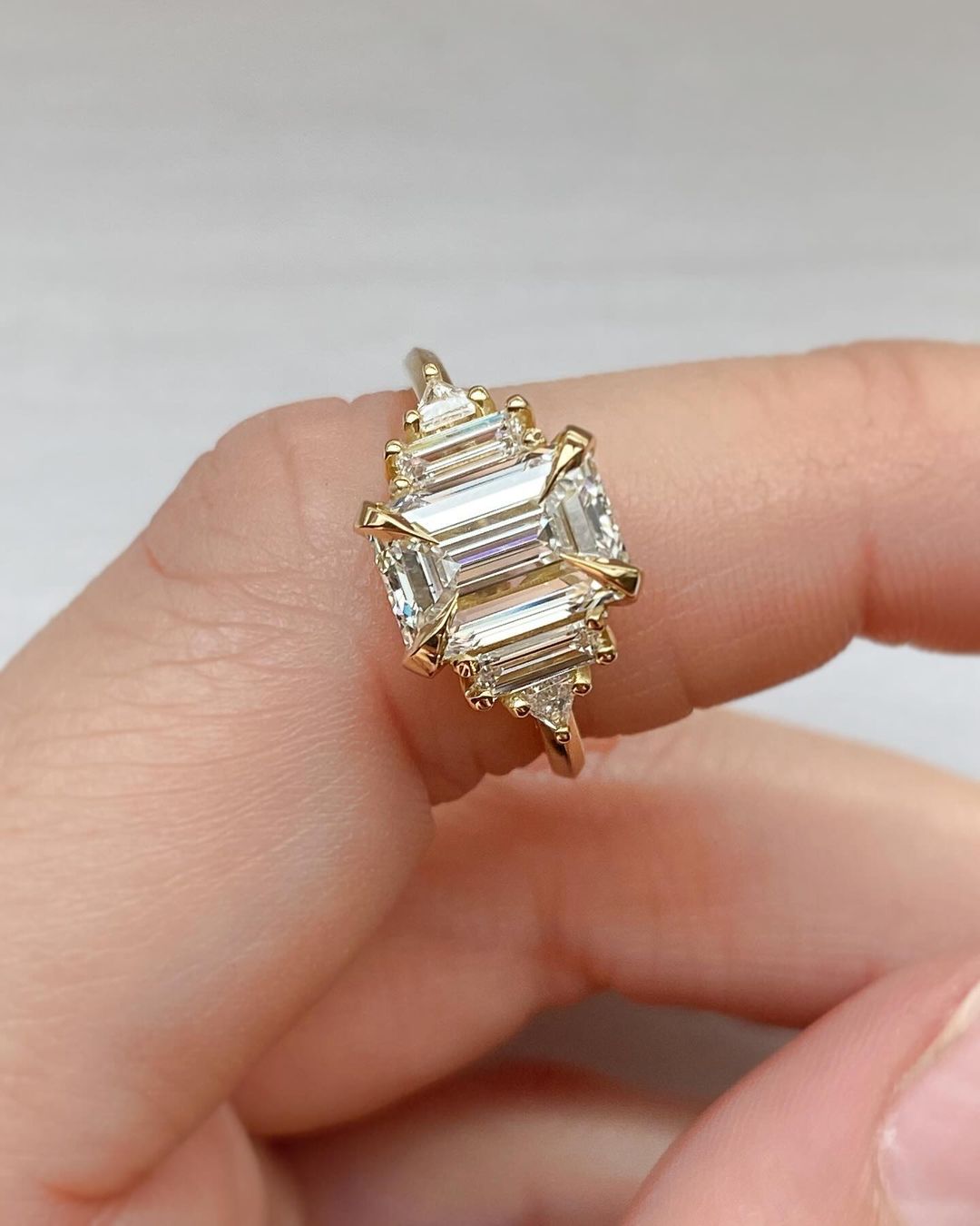 3.1Ct White Emerald Cut Solitaire Ring | Anniversary Gift Ring For Wife | Statement Ring | Gift For Women