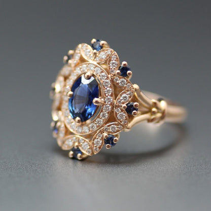 3.2CT Blue Oval Cut Solitaire Ring | Bridal Wedding Ring | Special Occasion Ring | Fashionable Ring For Women