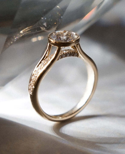 2.5Ct White Round Cut Bezel Ring | Engagement Ring For Fiancee | Proposal Ring | Gift For Her