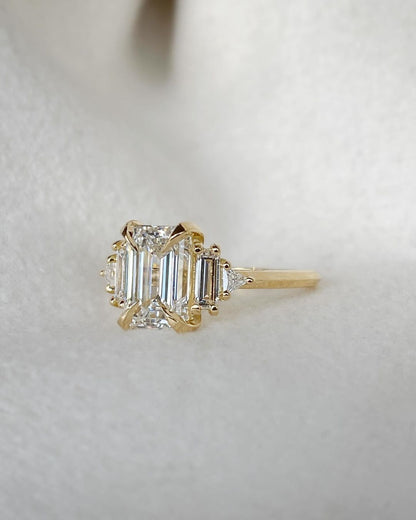 3.1Ct White Emerald Cut Solitaire Ring | Anniversary Gift Ring For Wife | Statement Ring | Gift For Women