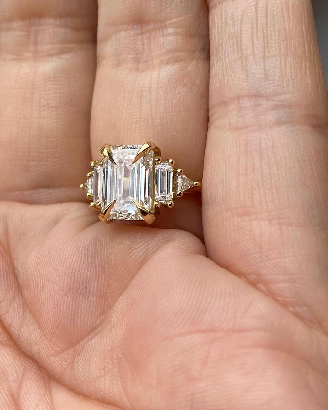 3.1Ct White Emerald Cut Solitaire Ring | Anniversary Gift Ring For Wife | Statement Ring | Gift For Women
