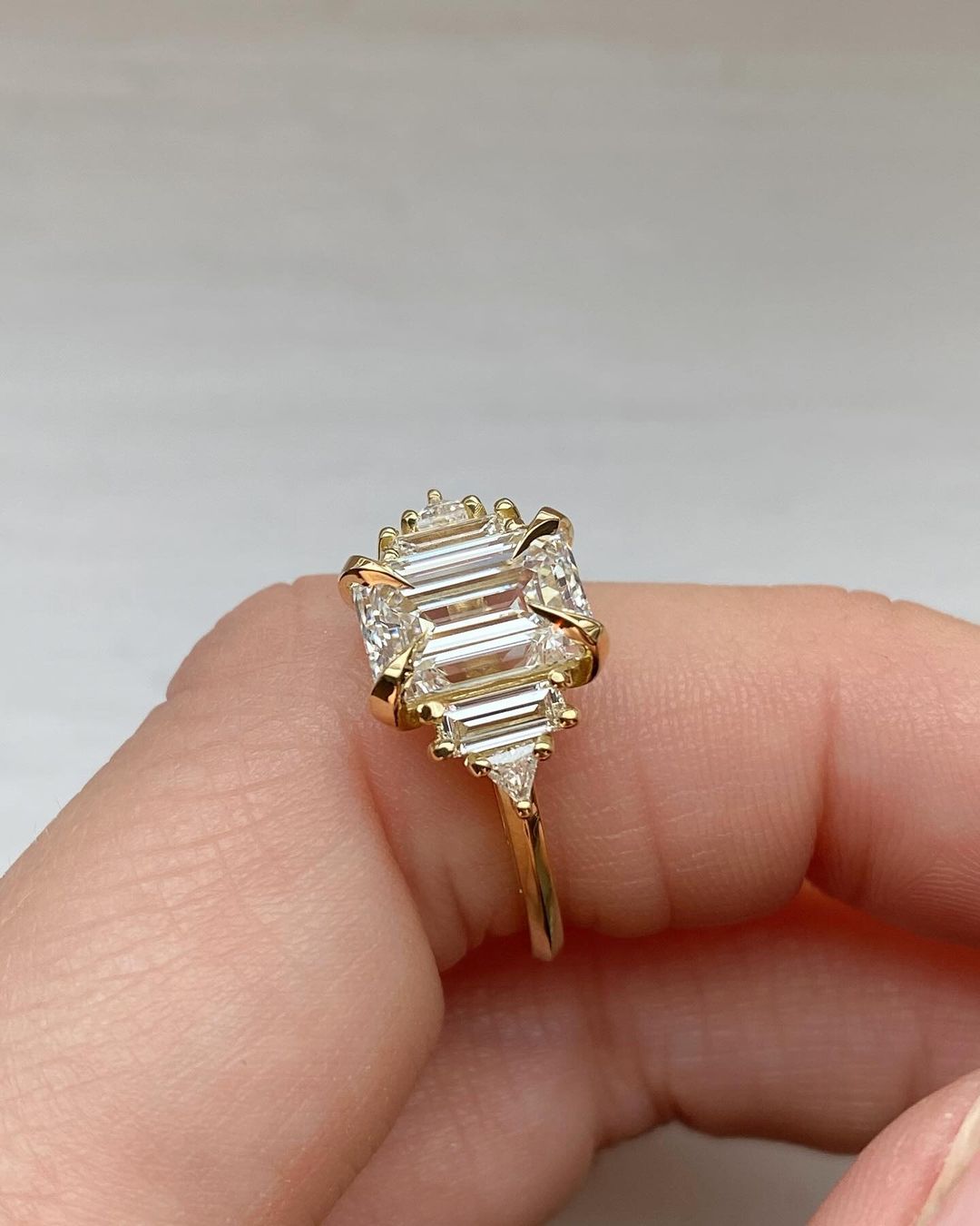 3.1Ct White Emerald Cut Solitaire Ring | Anniversary Gift Ring For Wife | Statement Ring | Gift For Women