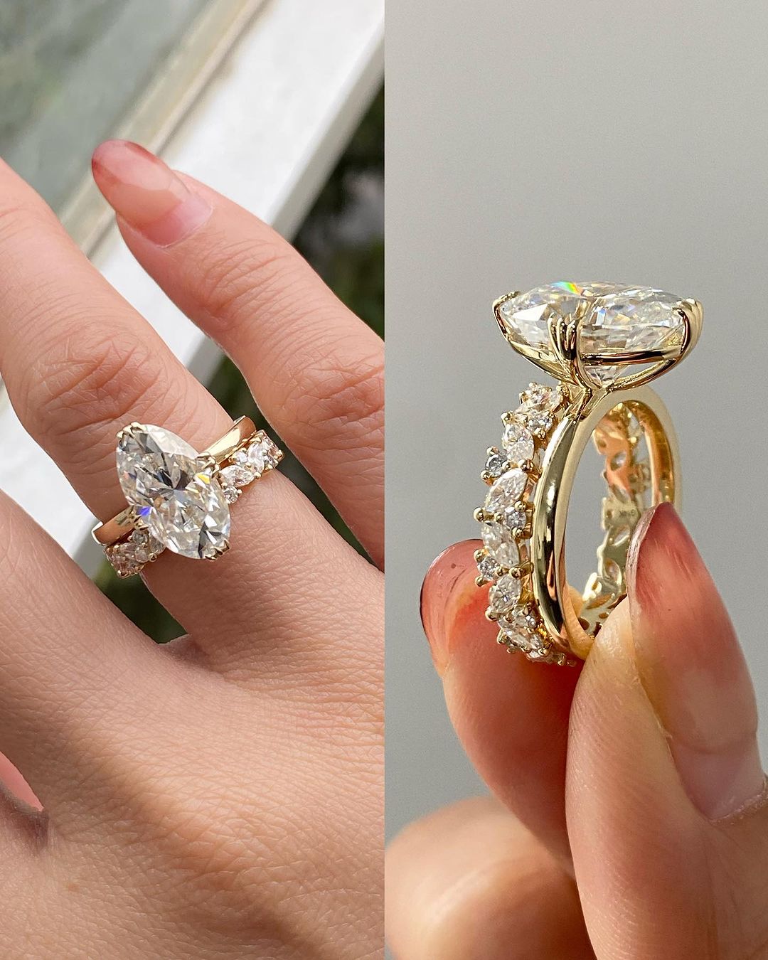 3.1Ct White Oval Cut Solitaire Ring Set | Bridal Wedding Ring Set | Special Occasion Ring Set | Women Jewelry