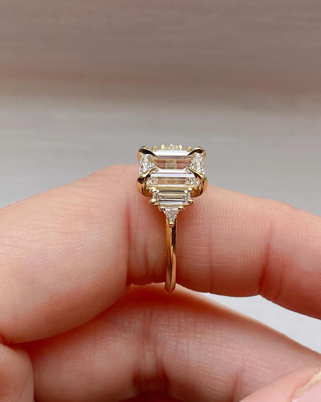 3.1Ct White Emerald Cut Solitaire Ring | Anniversary Gift Ring For Wife | Statement Ring | Gift For Women