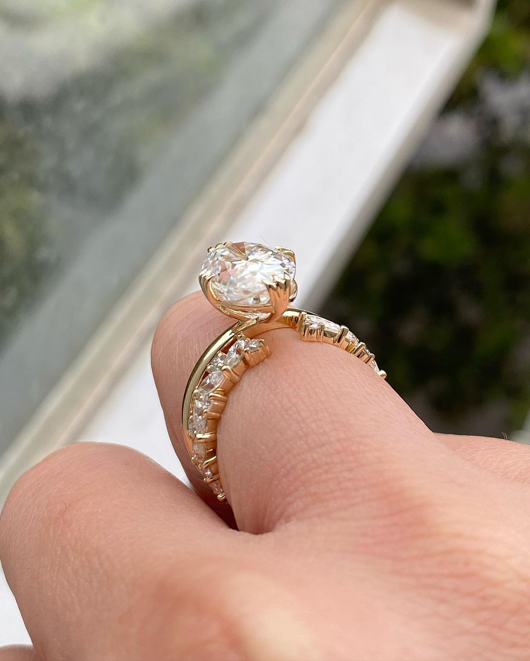 3.1Ct White Oval Cut Solitaire Ring Set | Bridal Wedding Ring Set | Special Occasion Ring Set | Women Jewelry