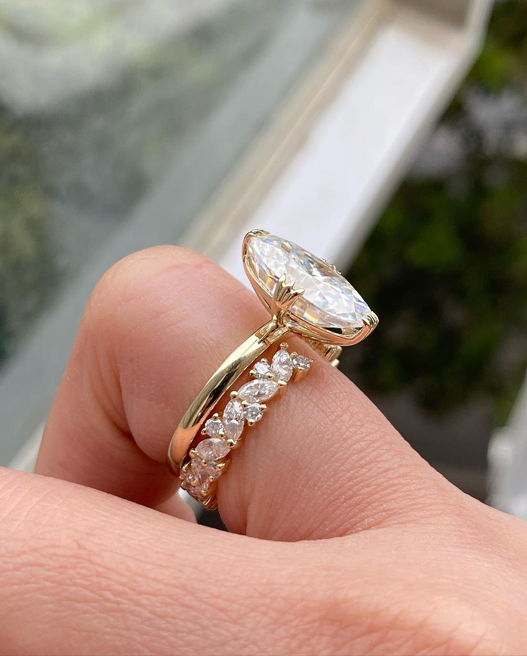 3.1Ct White Oval Cut Solitaire Ring Set | Bridal Wedding Ring Set | Special Occasion Ring Set | Women Jewelry