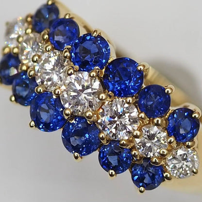 1.5Ct Blue And White Round Cut Half Eternity Ring | Party Wear Ring | Occasion Ring | Gift For Her