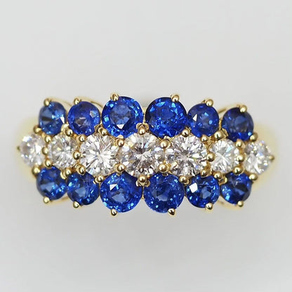1.5Ct Blue And White Round Cut Half Eternity Ring | Party Wear Ring | Occasion Ring | Gift For Her