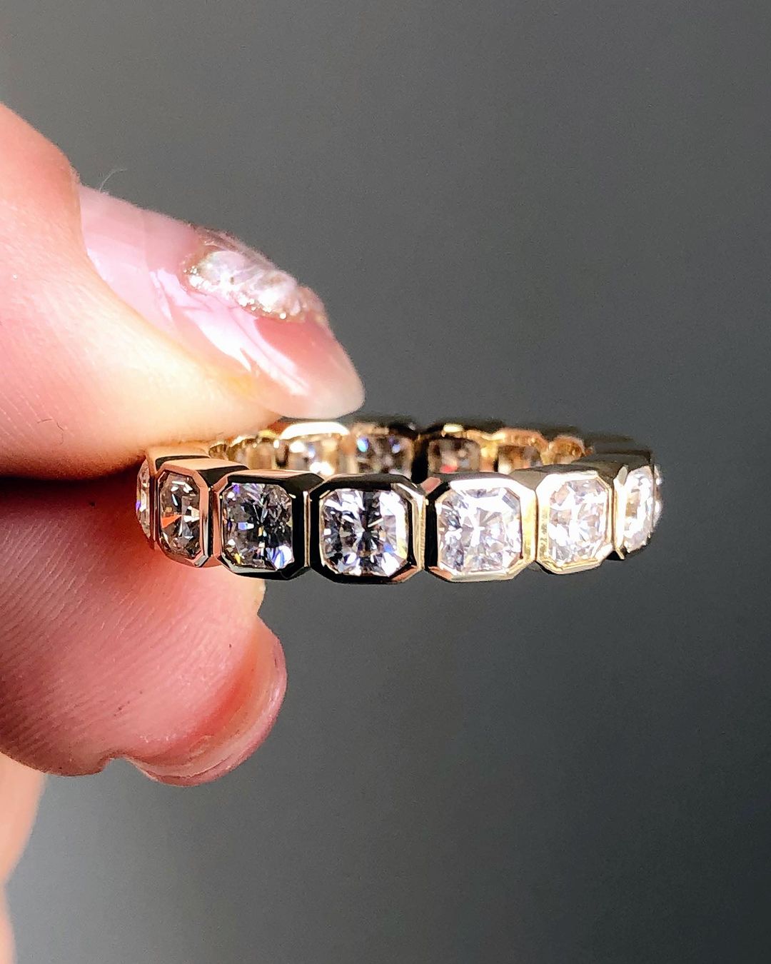 1.5Ct White Cushion Cut Bezel Band | Wedding Band For Bridal | Statement Band | Gift For Women