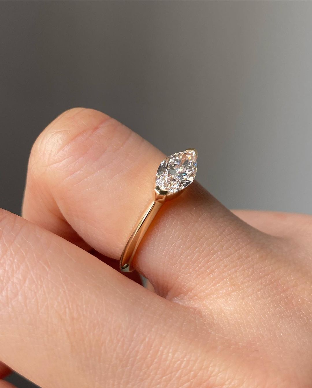 1.8Ct White Marquise Cut Solitaire Ring | Simple Ring | Birthstone Ring For Her | Statement Ring