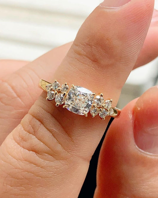 2.5Ct White Cushion Cut Solitaire Ring | Engagement Wedding Ring | Timeless Design | Daily Wear Ring