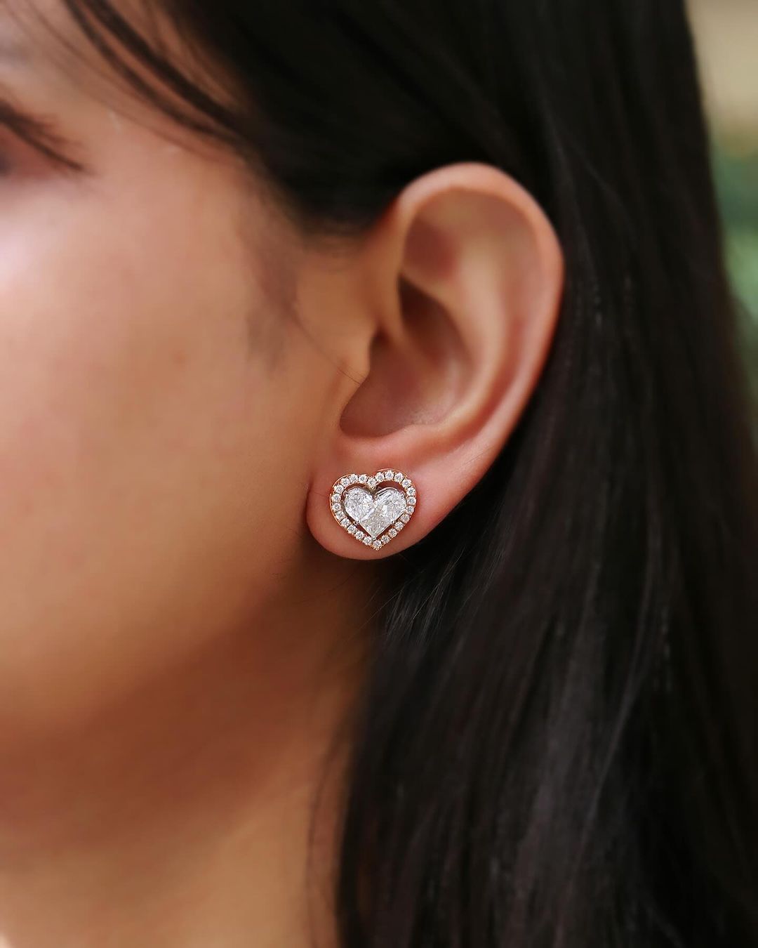 White Heart Cut Cubic Zirconia Halo Stud Earring For Girl | Bridesmaid Wedding Gift Stud Earring | Everyday Elegance Stud Earring