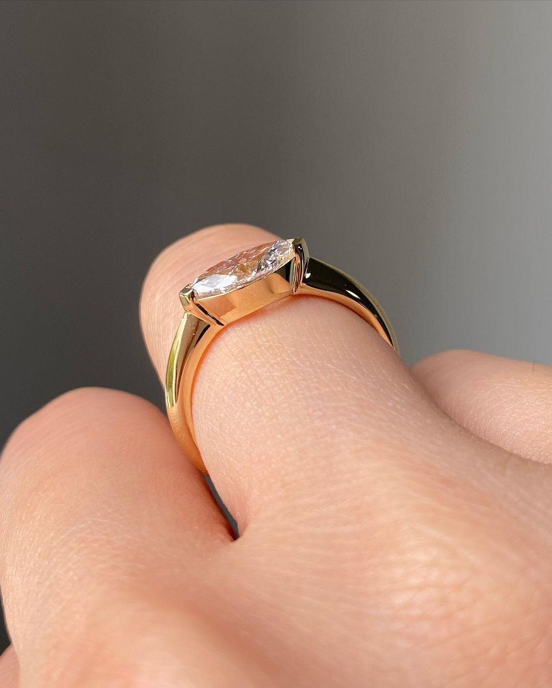 1.8Ct White Marquise Cut Solitaire Ring | Simple Ring | Birthstone Ring For Her | Statement Ring