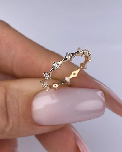 1.2Ct White Round Cut Full Eternity Band | Promise Band For Her | Unique Band | Customize Jewelry