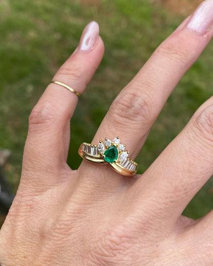 2.5Ct Green Pear Cut Solitaire Ring | Engagement Ring For Her | Proposal Ring | Customize Ring