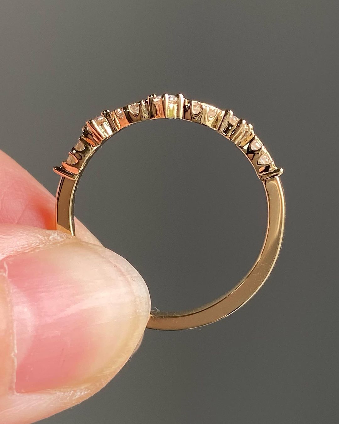 1.8Ct White Round Cut Prong Set And Half Eternity Band Ring | Everyday Wear Jewelry | Designer Band Ring For Her | Timeless Design